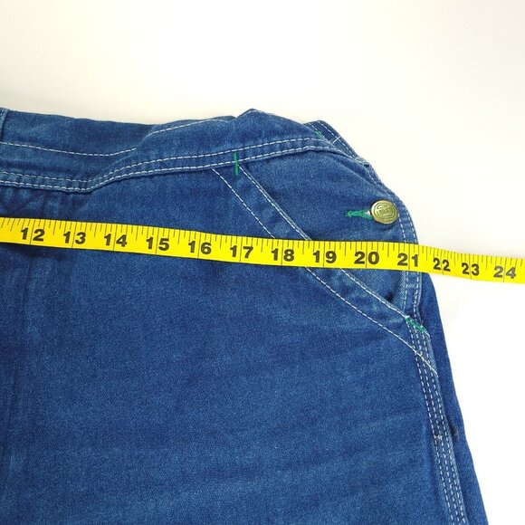 Liberty Bib Overalls Mens 38x32 Meas 38x30 Blue Jeans Denim Carpenter Farm Work - Picture 8 of 13